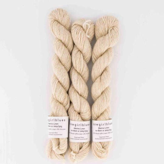 Merino Linen solid handgefärbt